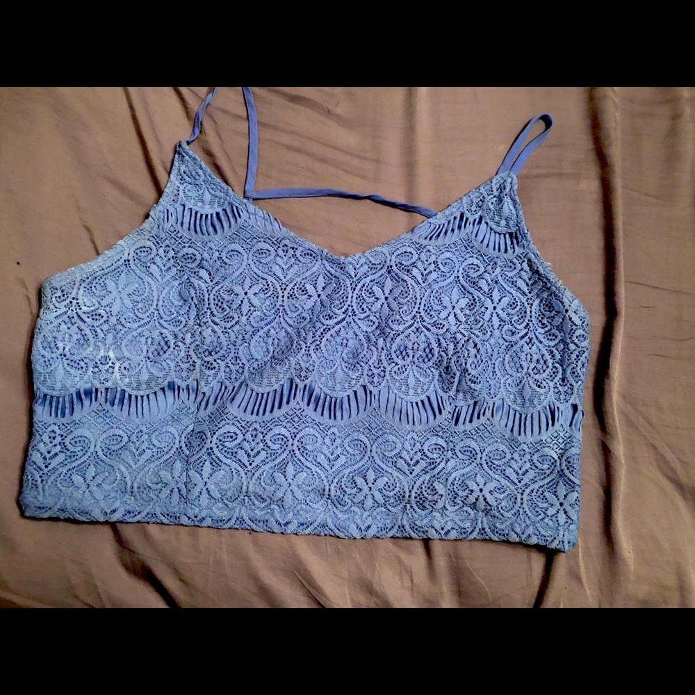 Lace crop cami top lavender